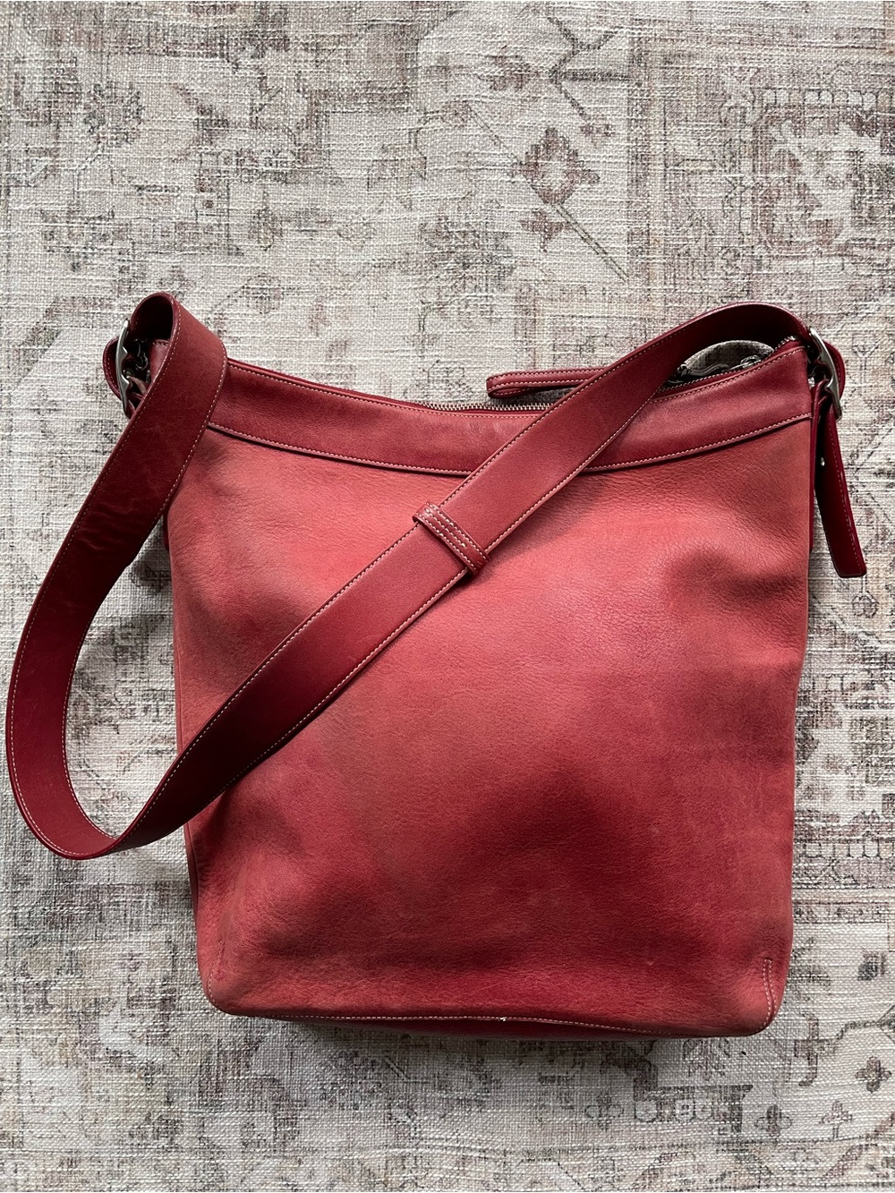 Coach Y2K 2000’s Red Legacy Slim Hobo Leather Shoulder Bag